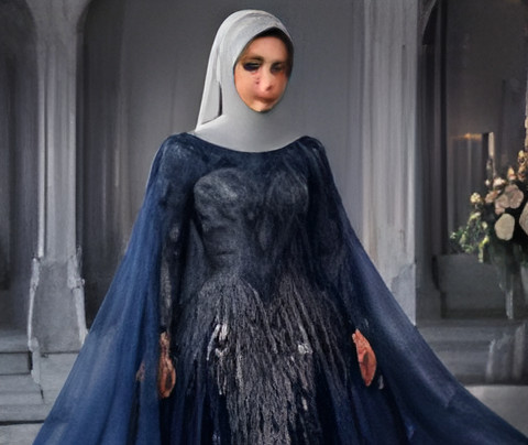 فستان سهرة كحلي
